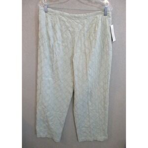 VTG 90's Amanda Gray Pants Size Large NWT Embroidered Crop Tencel Back Elastic